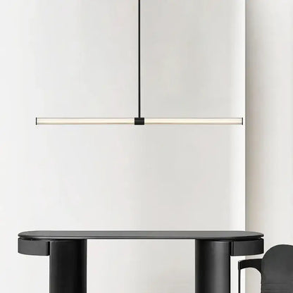 Modern black copper glass pendant dining room hanging lamp with minimalist black copper glass rectangular led bar