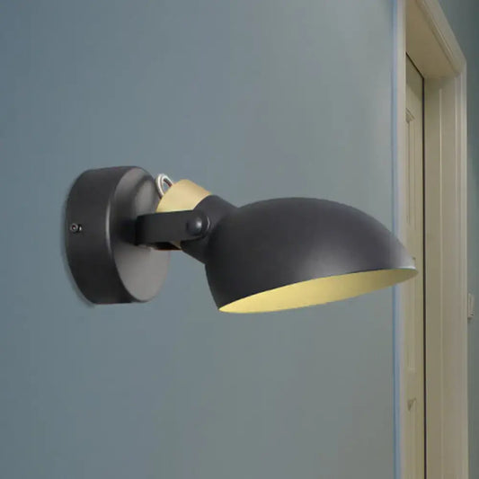 Modern black and cream adjustable wall sconce light with matte finish for bedroom use
