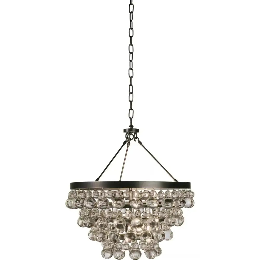 Modern black crystal bead chandelier with tiered clear glass beads and dark metal frame for dining room decorbites black crystal