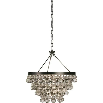 Modern black crystal bead chandelier with tiered clear glass beads and dark metal frame for dining room decorbites black crystal