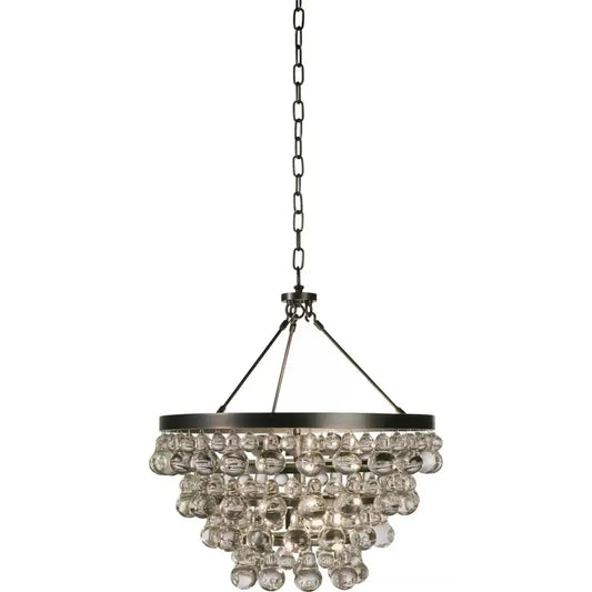 Modern black crystal bead chandelier with tiered clear glass beads and dark metal frame for dining room decorbites black crystal
