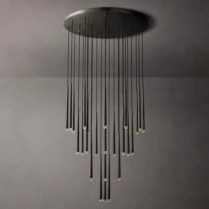 Modern black cylindrical crystal led chandelier with sleek circular ceiling mount for dining room decorbites crystal led lighting