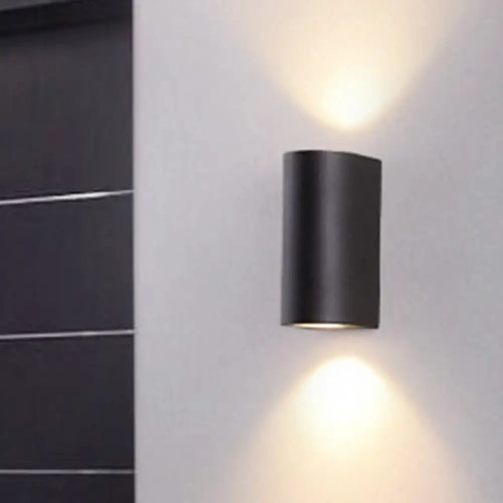 Modern black cube led wall sconce porch light 110v-120v with matte finish emitting warm light