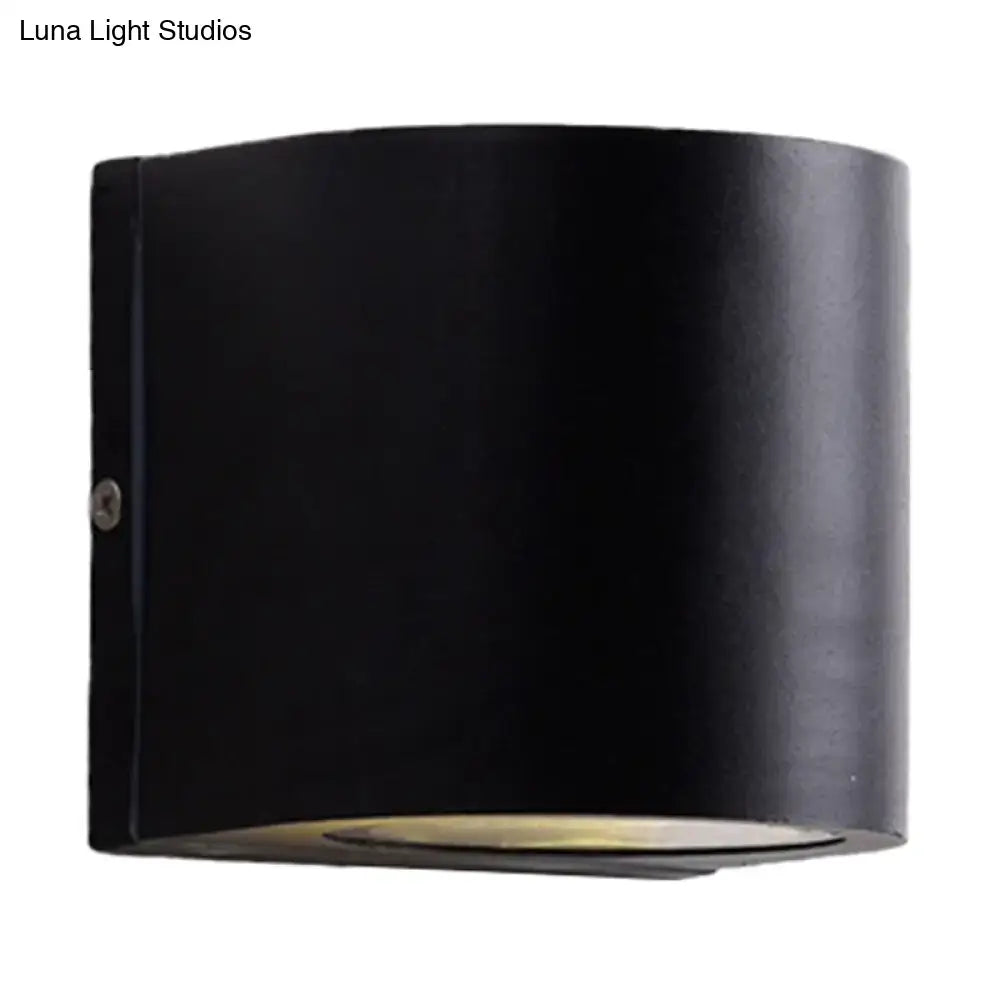 Modern black cube led wall sconce porch light 110v-120v with matte finish and subtle gold accent at the base