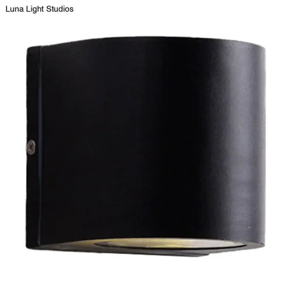 Modern black cube led wall sconce porch light 110v-120v with matte finish and subtle gold accent at the base