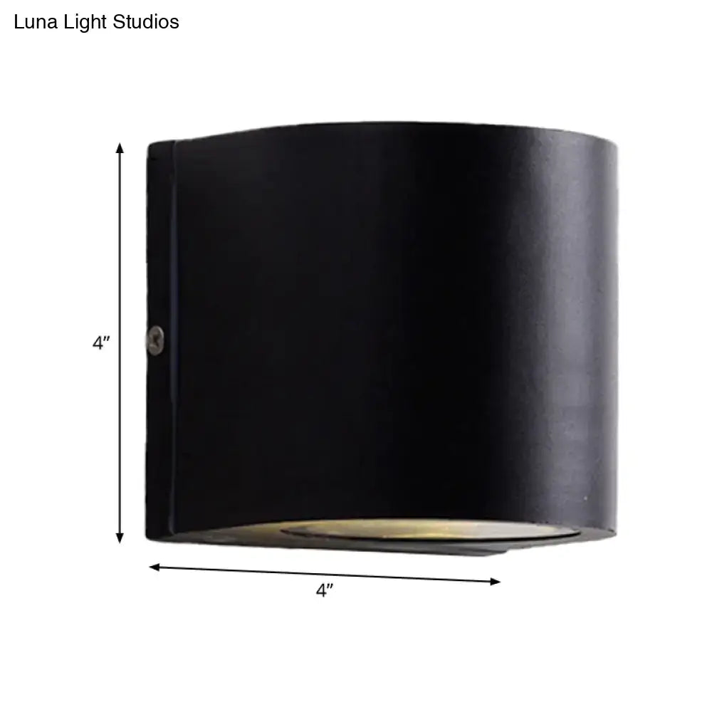 Modern black cube led wall sconce porch light with matte finish 4 inch diameter suitable for 110v-120v use