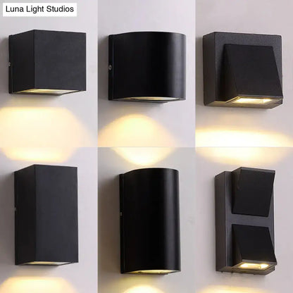 Modern black cube led wall sconce with sleek geometric design and warm lighting for 110v-120v or 220v-240v use