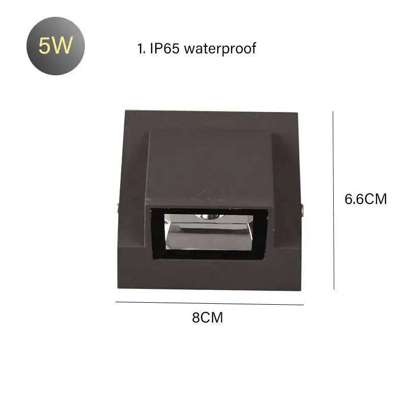 Dark gray modern black cube motion sensor led wall lamp outdoor sconce with ip65 waterproof rating and sleek design