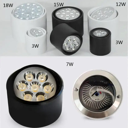 Modern black cylindrical dimmable ceiling spot light with bright white leds and matte finish for kitchen downlight use