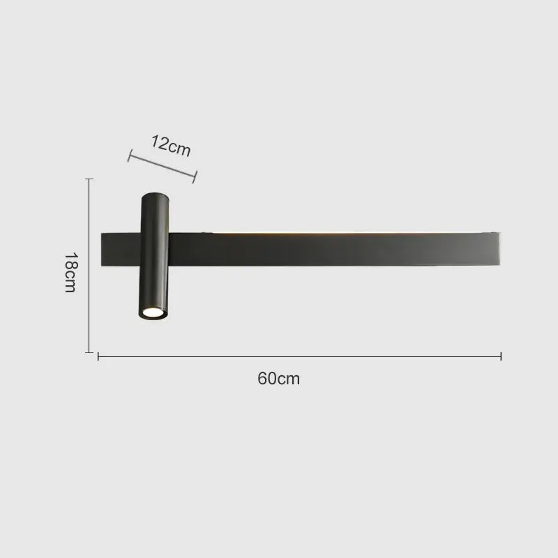 Modern black cylindrical wall light with matte finish and sleek horizontal bar for bedroom reading decorbites copper wall light