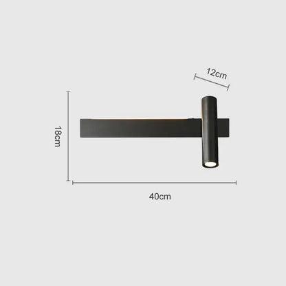 Modern black cylindrical wall light with matte finish and rectangular base ideal for bedroom reading and decorbites copper wall