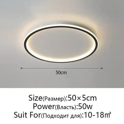 Modern black decorbites dimmable led ceiling light with sleek frame and warm white illumination for living room use