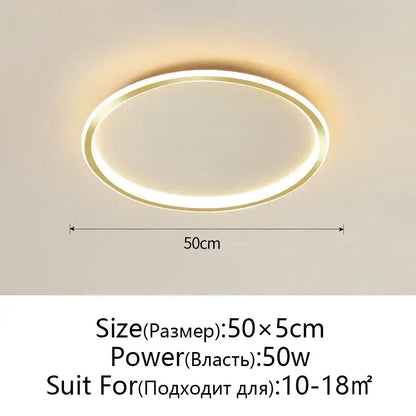 Modern black decorbites dimmable led ceiling light with a sleek gold frame and warm white illumination for living rooms