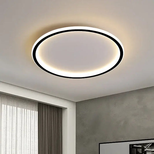 Modern black dimmable led ring ceiling light with sleek frame and soft white illumination for living room ceiling light use