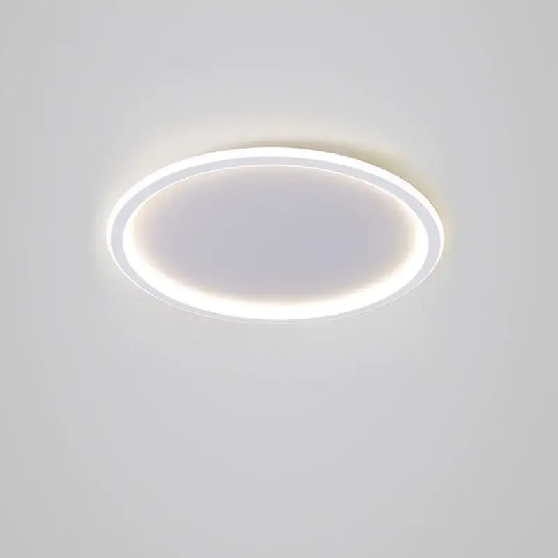 Modern black dimmable led ring ceiling light with oval white frame and soft glowing illumination for living room