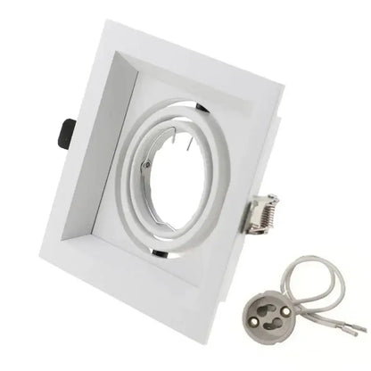 Modern black double ring led recessed ceiling light with metallic circular mounting ring and bulb base for living room