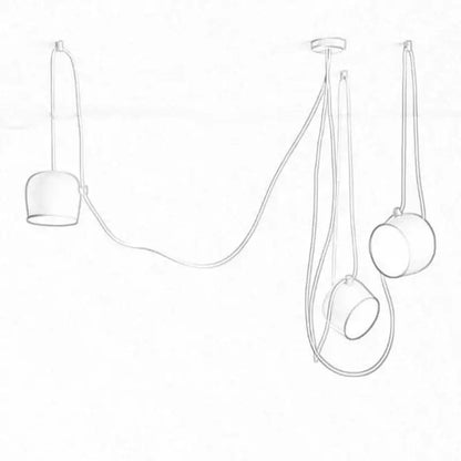 Modern decorbites black drum led pendant featuring three sleek cylindrical shades suspended by thin cords for kitchen lighting