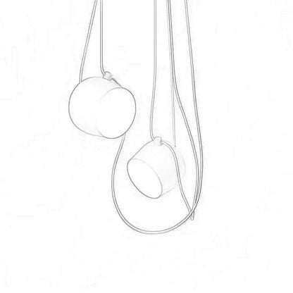 Modern black drum led pendant light with white cylindrical shades suspended by thin cords for kitchen decorbites black drum