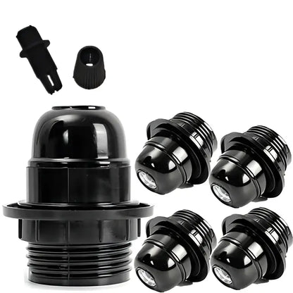 Modern black decorbites black e26 e27 lamp holder with threaded base and screw-on cap for bedroom lighting