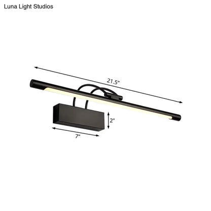 Black finish modern led wall light with sleek rectangular base and elongated bar suitable for 110v-120v 220v-240v use