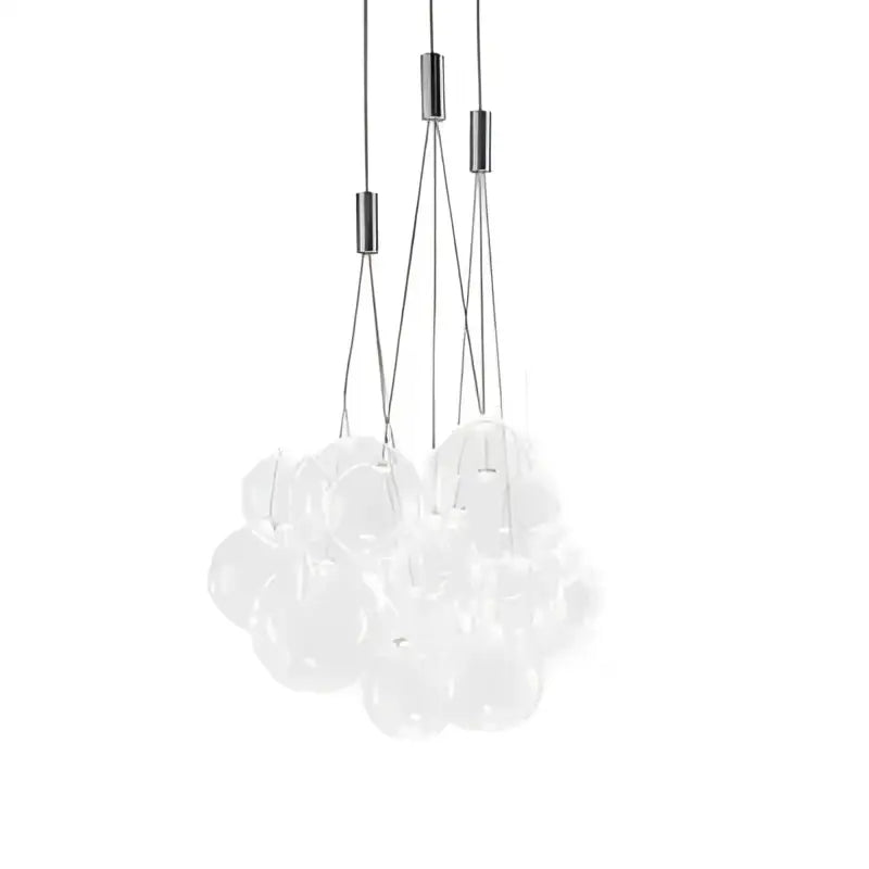 Modern black glass ball led pendant lamps featuring translucent orbs suspended by chrome connectors for kitchen dining room decorbites glass ball