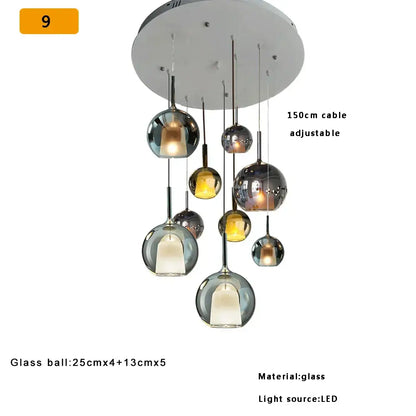 Modern black glass ball pendant lights for kitchen island featuring decorbites glass ball with warm led lighting