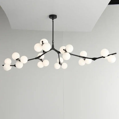Modern black metal balls led chandelier with white glass balls decorbites glass balls pendant light for living room decor