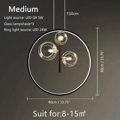 Modern black glass bubble led pendant chandelier with three clear glass lampshades and sleek frame for living room decorbites glass bubble
