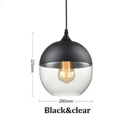 Modern black glass pendant light with clear spherical smoked glass and matte black top cap for dining room decorbites black glass