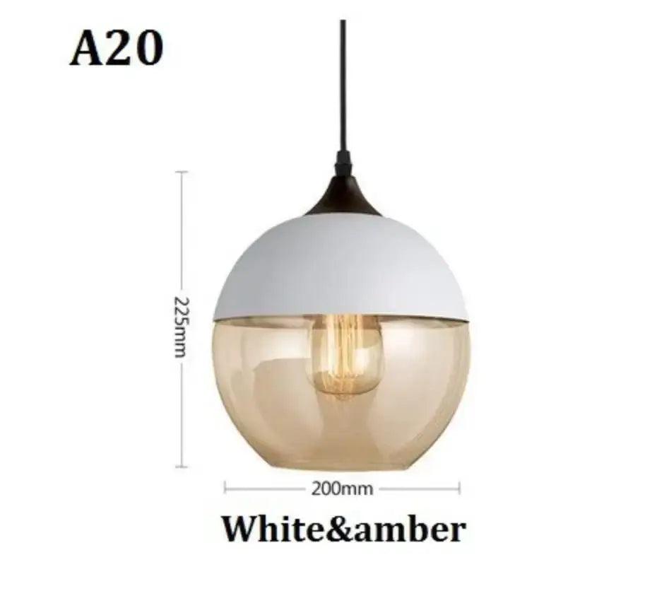 Modern black glass pendant light with white and amber frosted glass globe for dining room decorbites black glass