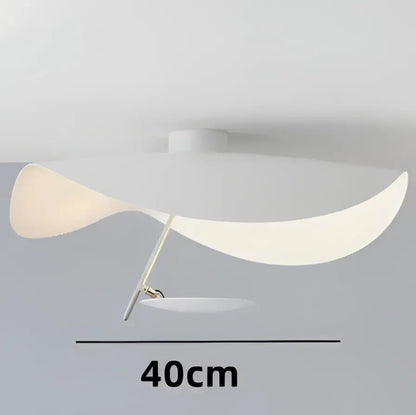 Modern white ceiling pendant lamp with sleek curved design and metallic arm for decorbites lederam manta pendant decor