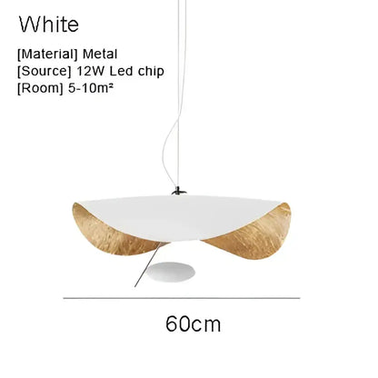 White metal pendant lamp with sleek curved design and gold-toned accents for modern decorbites lederam manta pendant