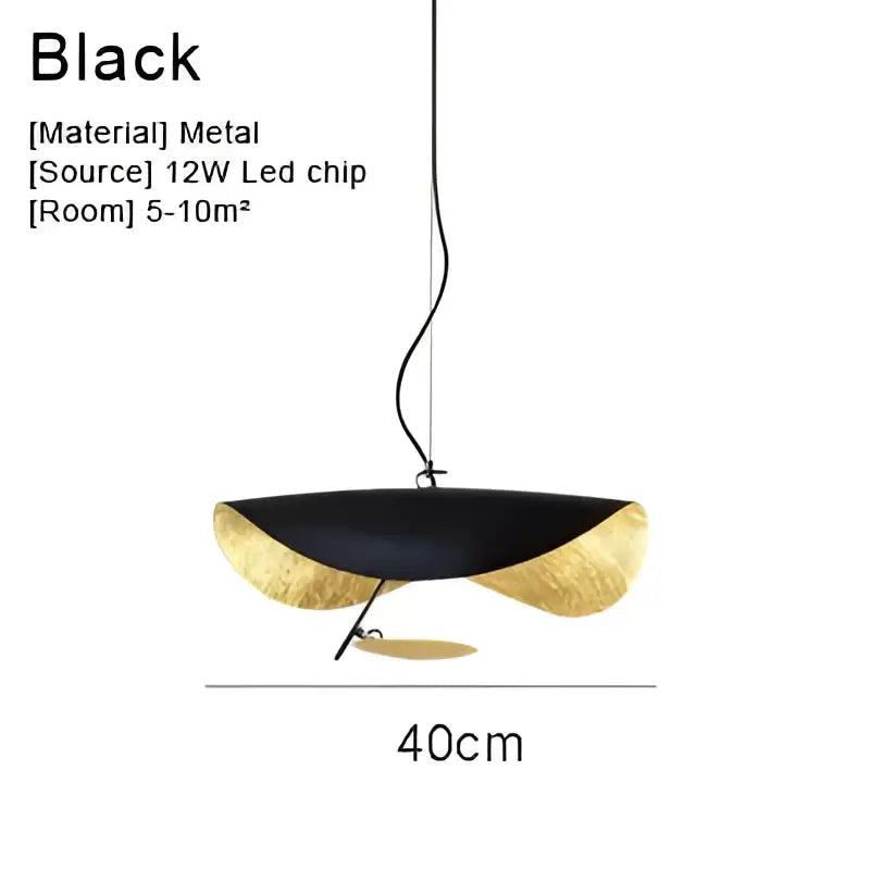 Modern black and gold metallic lederam manta pendant light with sleek sculptural design for dining room decorbites lederam manta