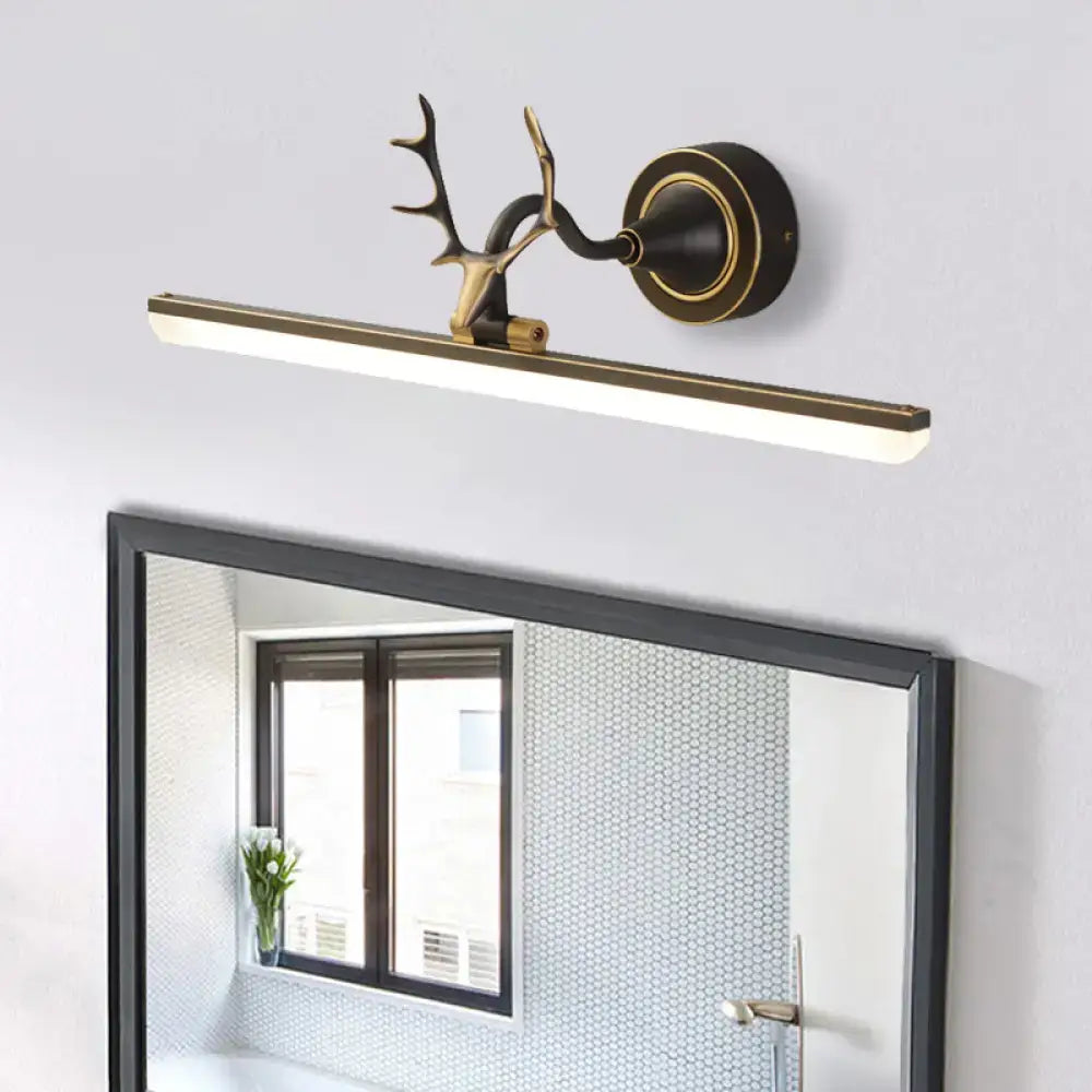 Modern black and gold antler wall light with acrylic shade brass and black finish suitable for 220v-240v and 110v-120v use