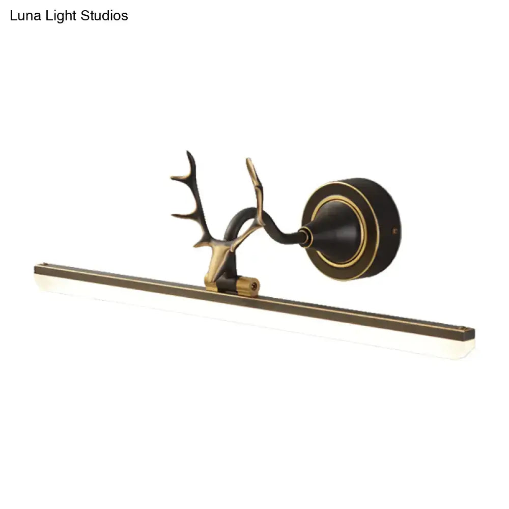 Modern black and gold antler wall light with acrylic shade featuring a deer head design suitable for 220v-240v or 110v-120v use