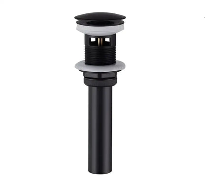 Modern black and gold basin faucet bathroom mixer tap with black matte finish sink drain and white rubber gaskets decorbites black