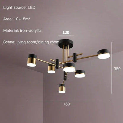 Modern black and brass branch led chandelier with multiple circular fixtures for living room decorbites black branch light