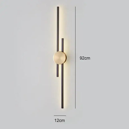 Modern black and gold copper wall light with sleek metal rods and warm ambient decorbites copper wall light for bedroom