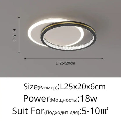 Modern black and gold crystal led ceiling light with double rings and illuminated beads for entrance hallways decorbites ceiling lights