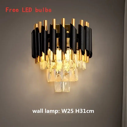 Modern black and gold pendant light with crystal led pendant droplets for elegant dining room decorbites crystal led design