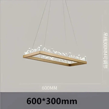 Modern black and gold crystal led pendant wooden chandelier with white led lights for dining room decorbites crystal led