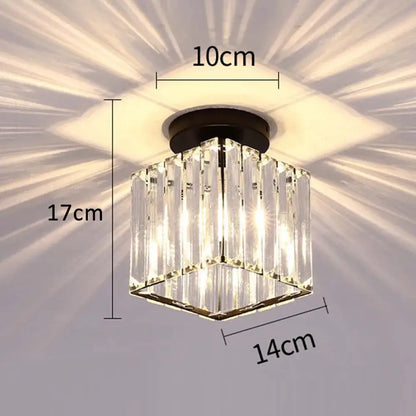 Modern black and gold decorbites crystal pendant ceiling light with clear glass prisms for bedroom decor