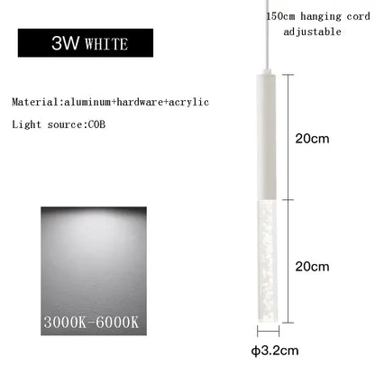 A sleek modern black cylinder pendant light with adjustable aluminum and acrylic body ideal for kitchen island decorbites black cylinder pendant lights