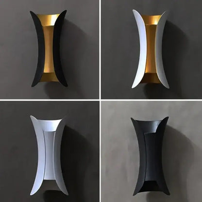 Modern black and gold decorbites led waterproof wall lamp with sleek curved design for living room lighting