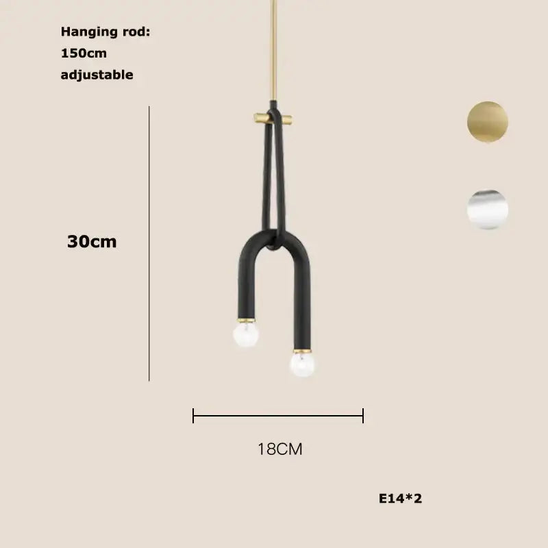 Modern black and gold dimmable led chandelier with black aluminum tube dimmable led and brass accents for living room decorbites