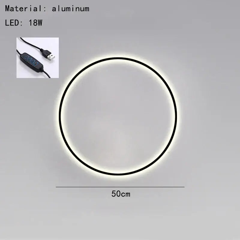 Modern black gold dimmable wall lamp with circular aluminum led light and sleek black frame for living room decorbites dimmable black