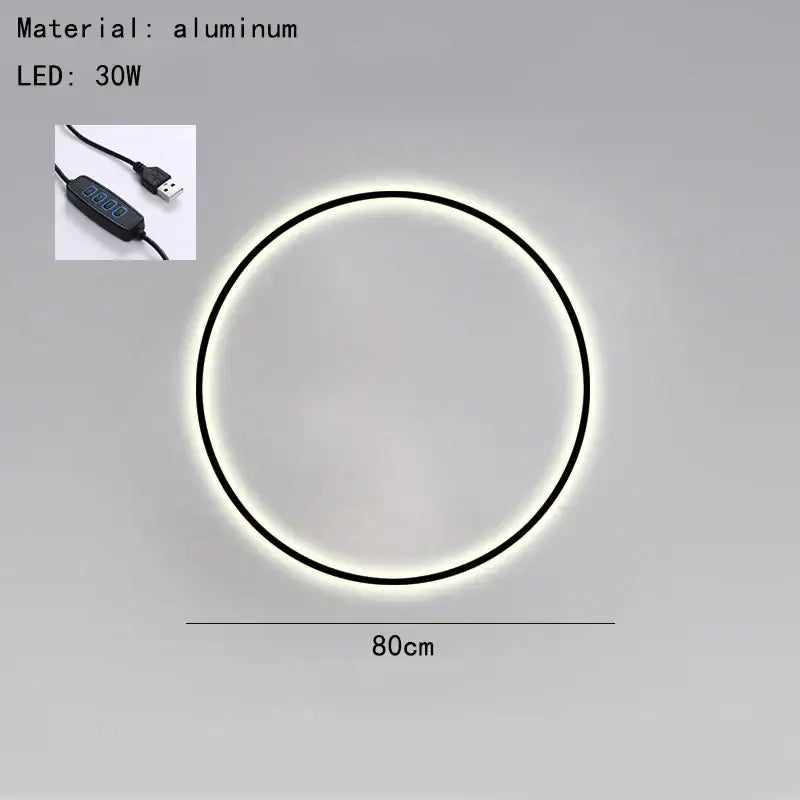 Modern black gold dimmable black aluminum wall lamp with sleek frame and glowing white led lighting for living room decorbites