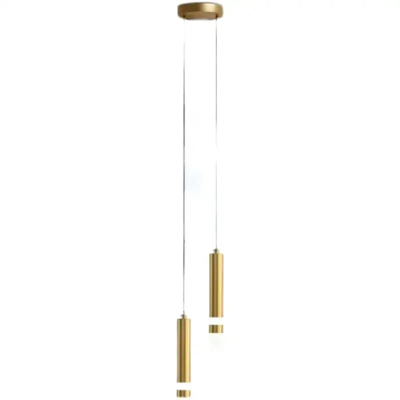 Modern black and gold pendant light with cylindrical design and transparent cords suitable for 5 square meters kitchen