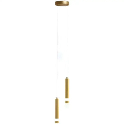 Modern black and gold pendant light with cylindrical design and transparent cords suitable for 5 square meters kitchen