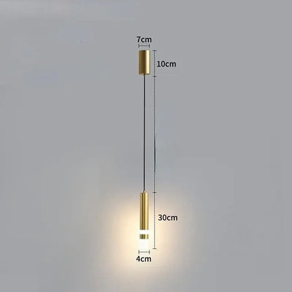 Modern black and gold pendant light with gold-toned cylindrical design and frosted glass diffuser for 5 square meters